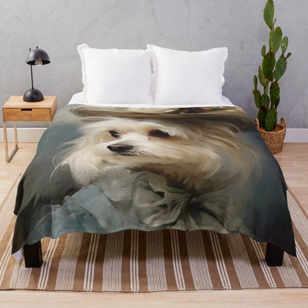 Item preview, Impressionist Maltese Lady with Flower Hat designed and sold by AniDragonfly.