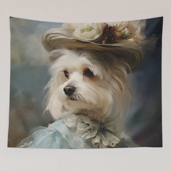 Item preview, Impressionist Maltese Lady with Flower Hat designed and sold by AniDragonfly.