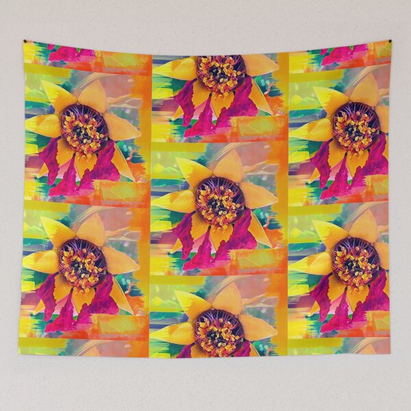 Item preview, Psychedelic Glitch Art Passion Flower Digital Painting designed and sold by BalkanBloom.