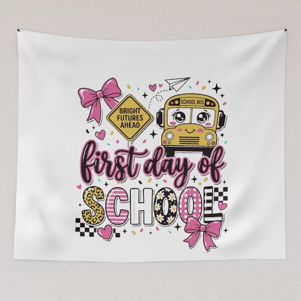 Item preview, First Day Of School Cute Coquette Bus Graphic Girls Kids  designed and sold by BornBorn.
