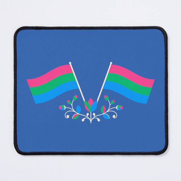 Item preview, Polysexual Pride Flag Folk Motif – © heidiannemorris Scandinavian Folk Art designed and sold by FOLK ART FUSION.