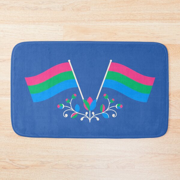 Item preview, Polysexual Pride Flag Folk Motif – © heidiannemorris Scandinavian Folk Art designed and sold by FOLK ART FUSION.