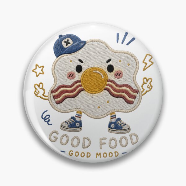 Item preview, Good Food Good Mood Cute Egg Patch designed and sold by 0606PM.