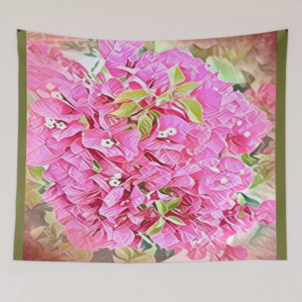 Item preview, Abstract Impressionist Pink Bougainvillea Digital Illustration designed and sold by BalkanBloom.