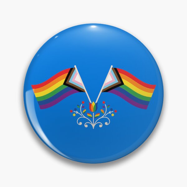 Item preview, Progress Pride Flag Folk Motif – © heidiannemorris Scandinavian Folk Art designed and sold by FOLK ART FUSION.