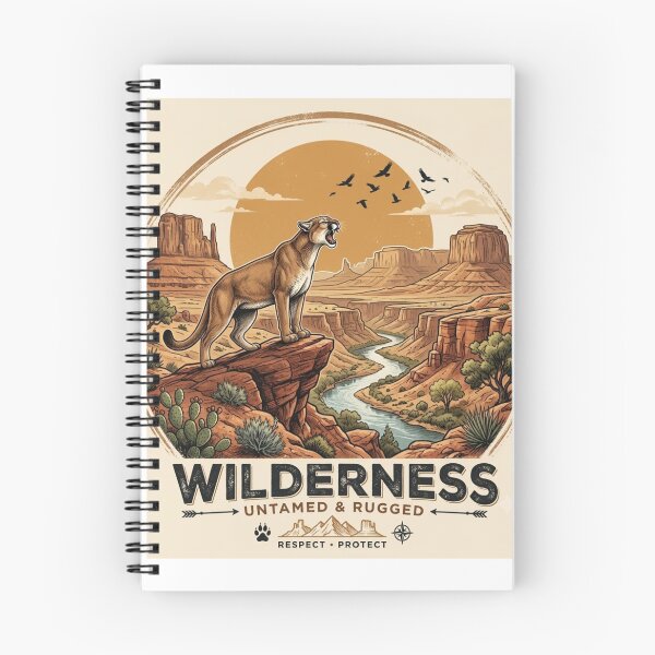 Item preview, Wilderness Untamed & Rugged - Retro Mountain Lion Badge designed and sold by digishops.