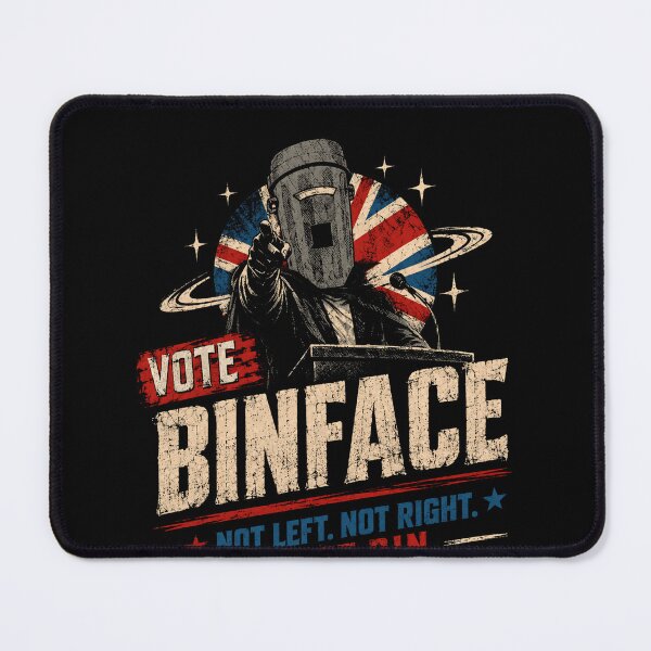 Item preview, Vote Binface Not Left Not Right Just Bin British Political Satire UK Election Humor designed and sold by RetroMini2026.