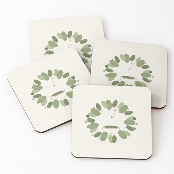 Item preview, Minimalist Matcha Tea Whisk Eucalyptus Wreath designed and sold by MatchaKoalaClub.
