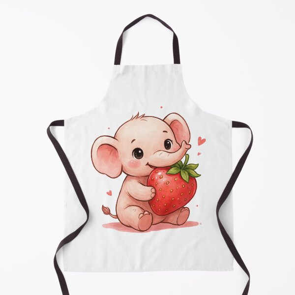 Item preview, A Sweet Baby Elephant - Holding Strawberry Kawaii designed and sold by DigitfanStudio.