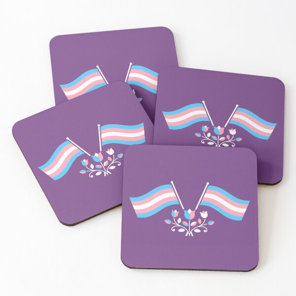 Item preview, Transgender Pride Flag Folk Motif – © heidiannemorris Scandinavian Folk Art designed and sold by FOLK ART FUSION by heidiannemorris.