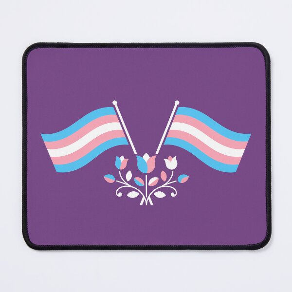 Item preview, Transgender Pride Flag Folk Motif – © heidiannemorris Scandinavian Folk Art designed and sold by FOLK ART FUSION.