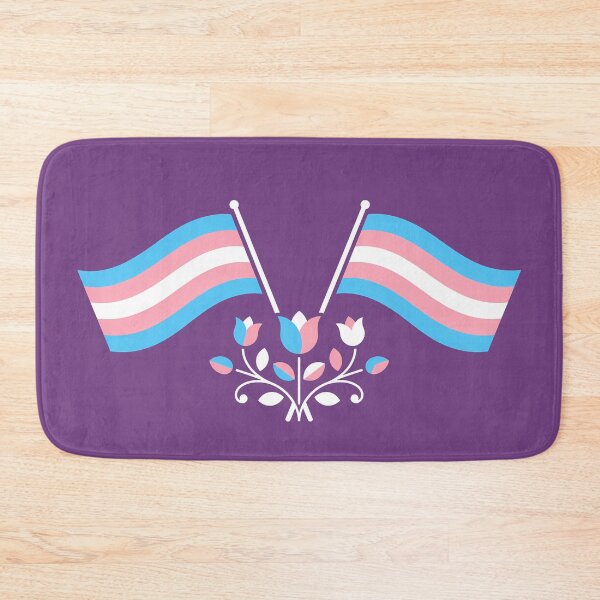 Item preview, Transgender Pride Flag Folk Motif – © heidiannemorris Scandinavian Folk Art designed and sold by FOLK ART FUSION.