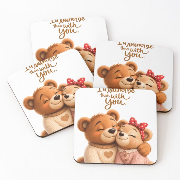Item preview, There's No Place I'd Rather Be Than With You | Cute Teddy Bear Couple Love designed and sold by Peanutspixel.