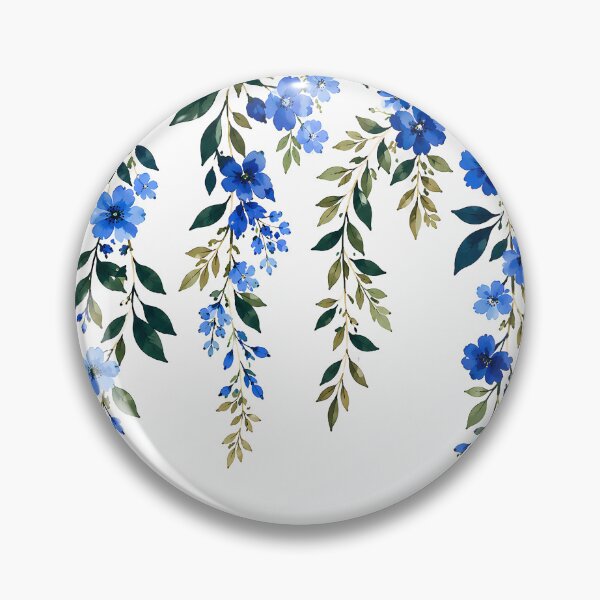 Item preview, Blue Watercolor Floral Vine Botanical Pattern Design designed and sold by Genesis-Ink.