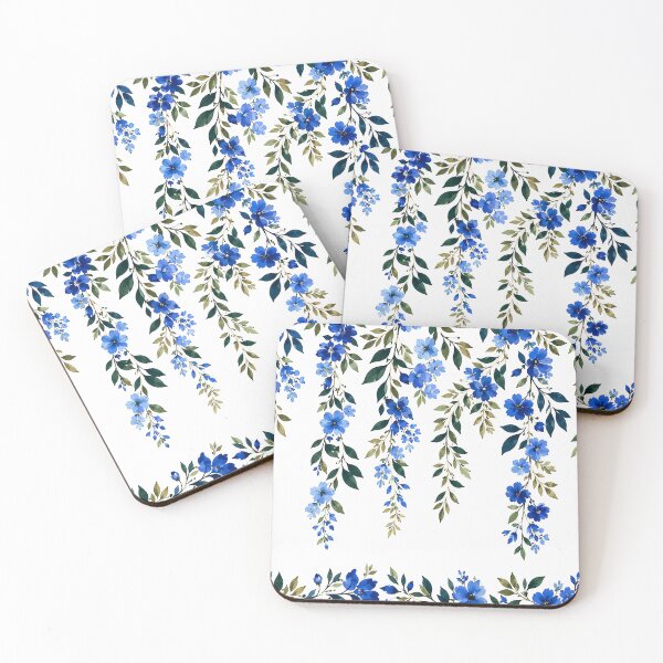 Item preview, Blue Watercolor Floral Vine Botanical Pattern Design designed and sold by Genesis-Ink.