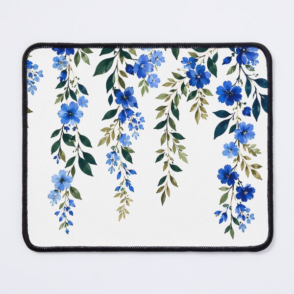 Item preview, Blue Watercolor Floral Vine Botanical Pattern Design designed and sold by Genesis-Ink.