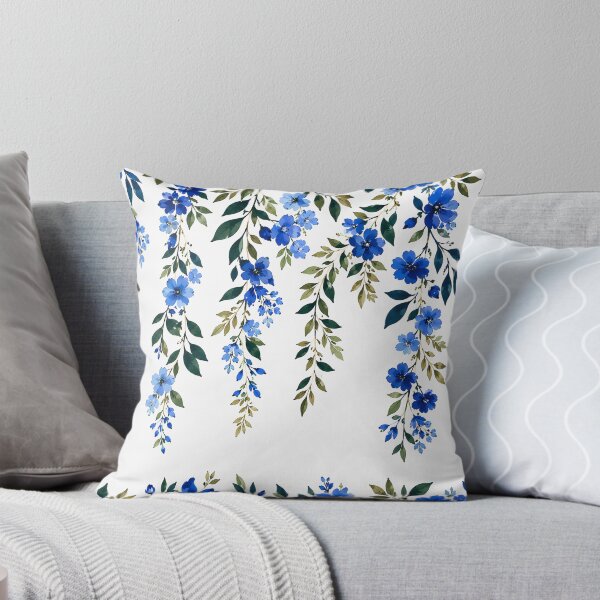 Item preview, Blue Watercolor Floral Vine Botanical Pattern Design designed and sold by Genesis-Ink.