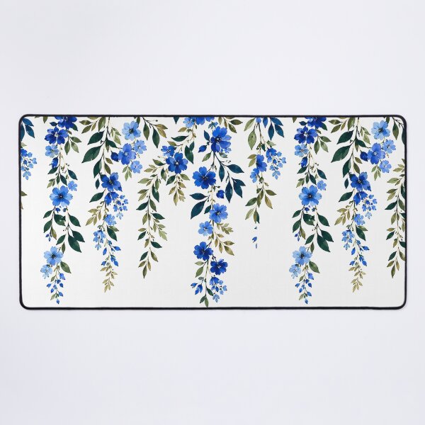 Item preview, Blue Watercolor Floral Vine Botanical Pattern Design designed and sold by Genesis-Ink.