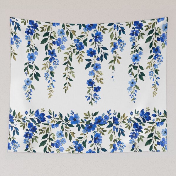 Item preview, Blue Watercolor Floral Vine Botanical Pattern Design designed and sold by Genesis-Ink.