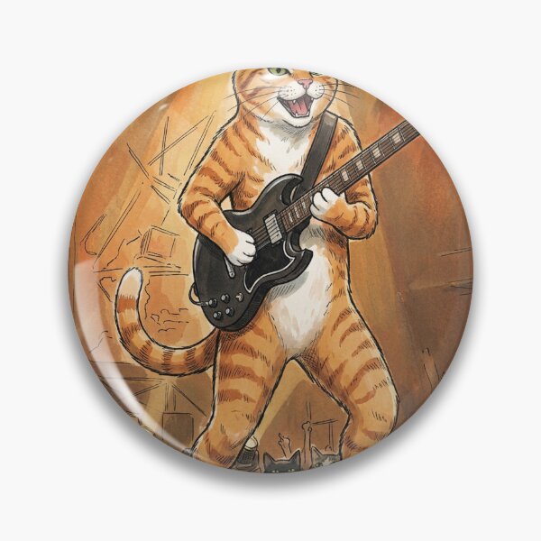 Item preview, Rockstar Orange Tabby Cat Playing Electric Guitar on Stage designed and sold by Butterfly-Dream.