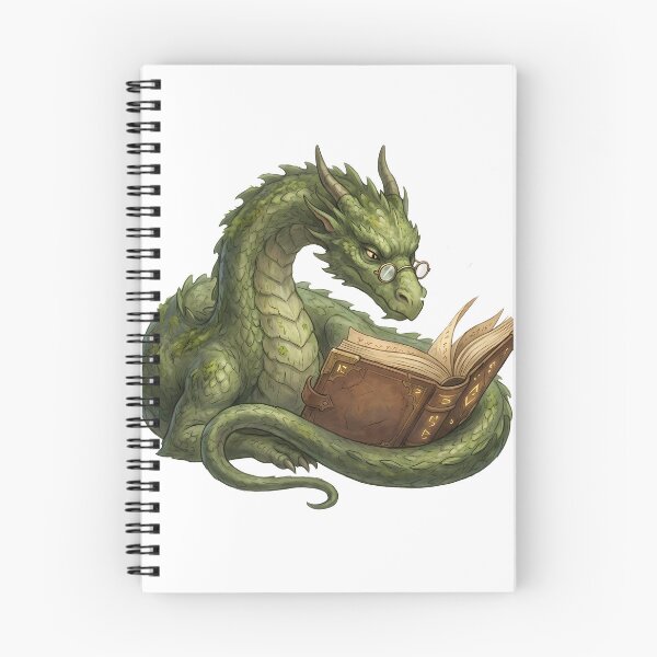Item preview, Reading Dragon Fantasy Spellbook Bookworm Geeky  Nerd Art Main Tag: fantasy dragon designed and sold by WorldShop17.