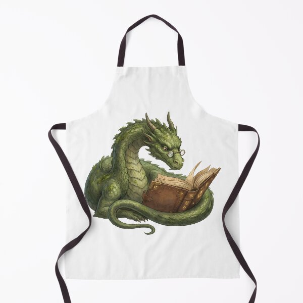Item preview, Reading Dragon Fantasy Spellbook Bookworm Geeky Nerd Art Main Tag: fantasy dragon designed and sold by WorldShop17.