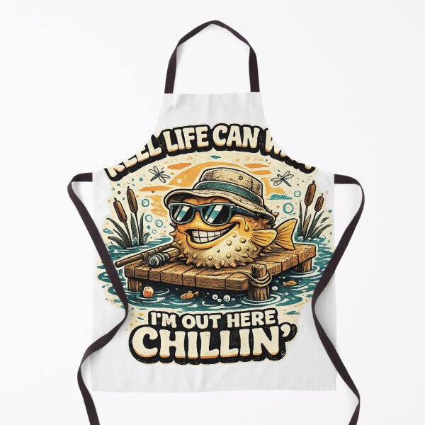 Item preview, Reel Life Can Wait I'm Out Here Chillin Funny Fishing Puffer Fish T-Shirt | Cute Fisherman Gift designed and sold by Rx Graphic Studio.