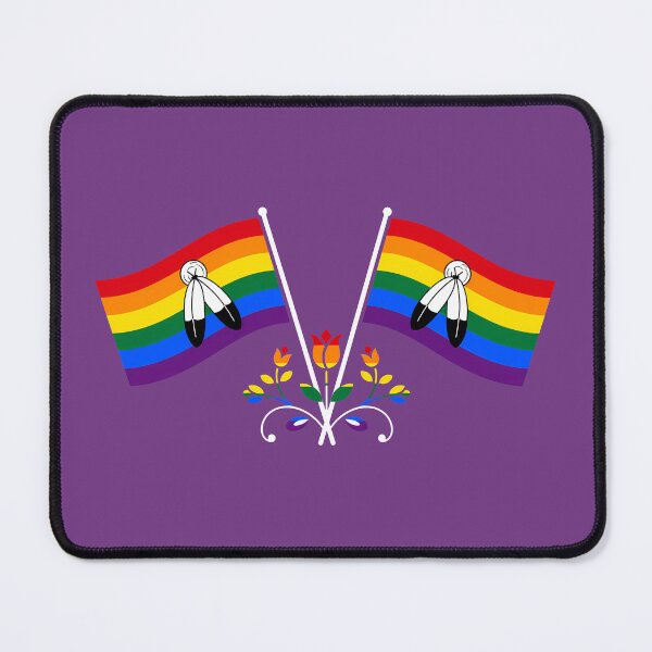 Item preview, Two Spirit Pride Flag Folk Motif – © heidiannemorris Scandinavian Folk Art designed and sold by FOLK ART FUSION.