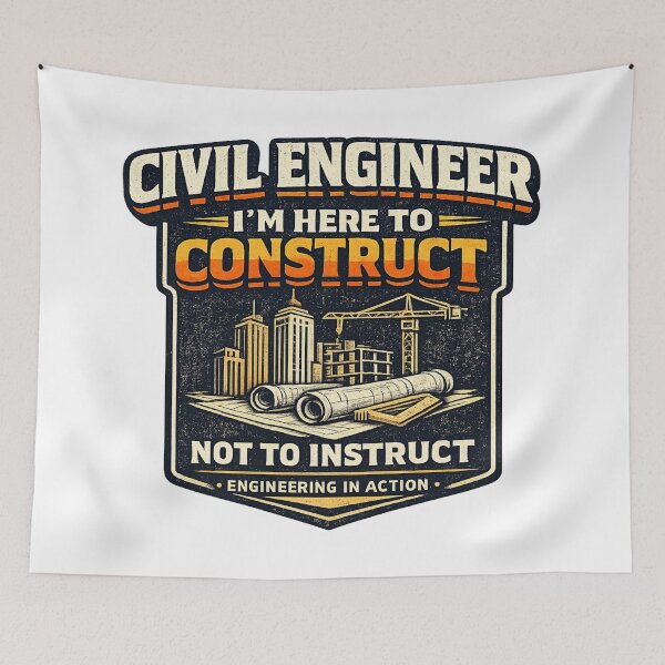 Item preview, Civil Engineer I'm Here to Construct Not to Instruct Vintage Construction T-Shirt designed and sold by D.Shop.