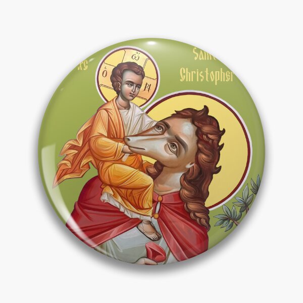 Item preview, Dog Headed St Christopher Orthodox icon, St Christopher Dog Head Byzantine icon designed and sold by orthodox-icon.