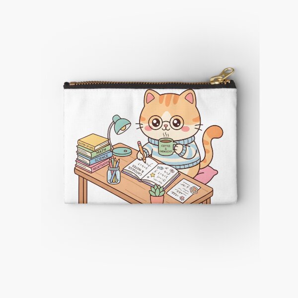Item preview, Coffee & Knowledge – Cute Study Cat designed and sold by applecaramel.