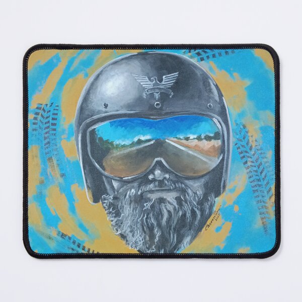 Item preview, Biker Helmet Wall Art | Motorcycle Rider Acrylic Painting | Road Trip Abstract Art | Freedom & Adventure Artwork designed and sold by HerendraSwarup.