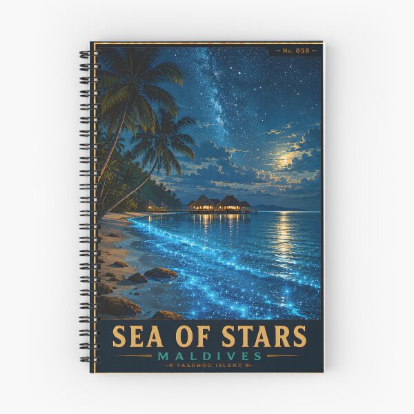 Item preview, Sea of Stars Maldives Vintage Travel Poster | Vaadhoo Island Retro Wall Art designed and sold by bauschberts.