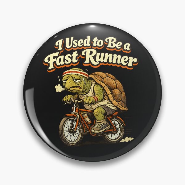 Item preview, I Used to Be a Fast Runner Funny Tortoise Cyclist designed and sold by madebysiwa.