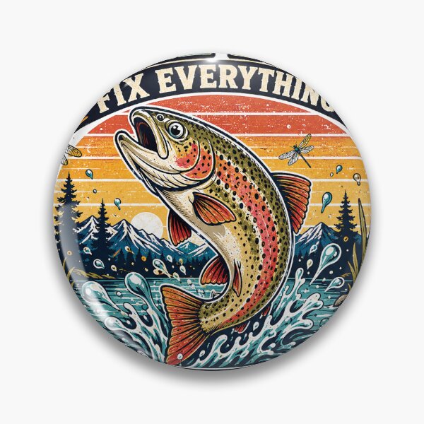 Item preview, Lake Days Fix Everything Just One More Cast Funny Fishing T-Shirt | Vintage Rainbow Trout Angler Gift designed and sold by Rx Graphic Studio.