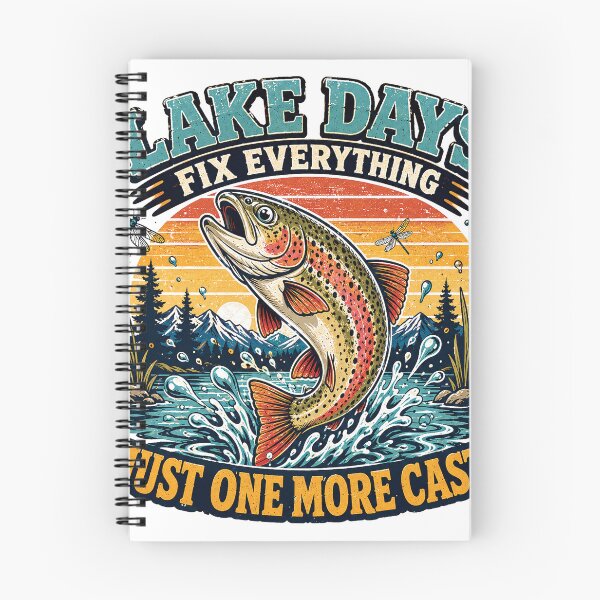 Item preview, Lake Days Fix Everything Just One More Cast Funny Fishing T-Shirt | Vintage Rainbow Trout Angler Gift designed and sold by Rx Graphic Studio.