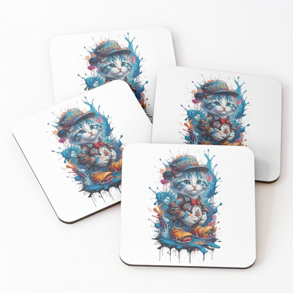 Item preview, CATTITUDE Cool Cat | Urban Graffiti Splash Art Kitten designed and sold by PixelStyle Studio.
