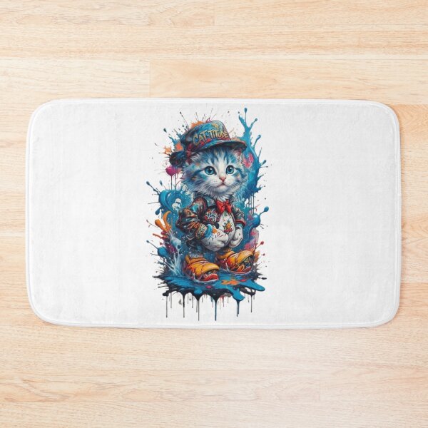 Item preview, CATTITUDE Cool Cat | Urban Graffiti Splash Art Kitten designed and sold by PixelStyle Studio.