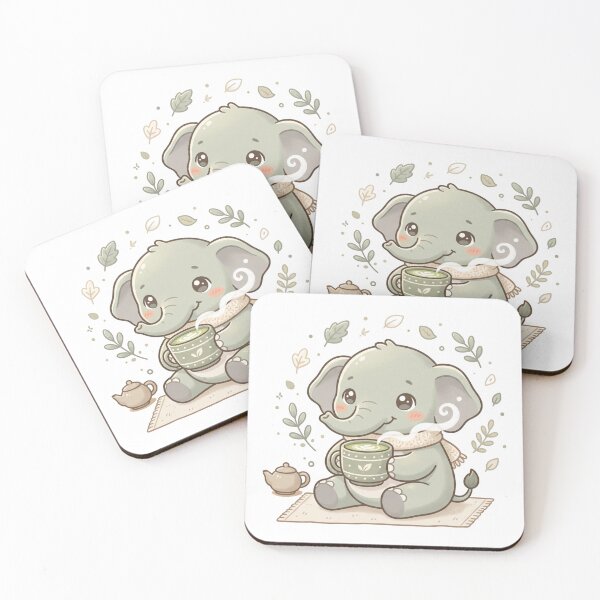 Item preview, A Cute Elephant - Matcha Latte Pastel Sage Green designed and sold by DigitfanStudio.