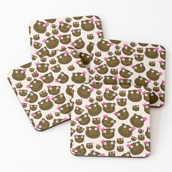 Item preview, Cute Kawaii Teddy Bears on Creamy Beige Pattern  designed and sold by giulyz.