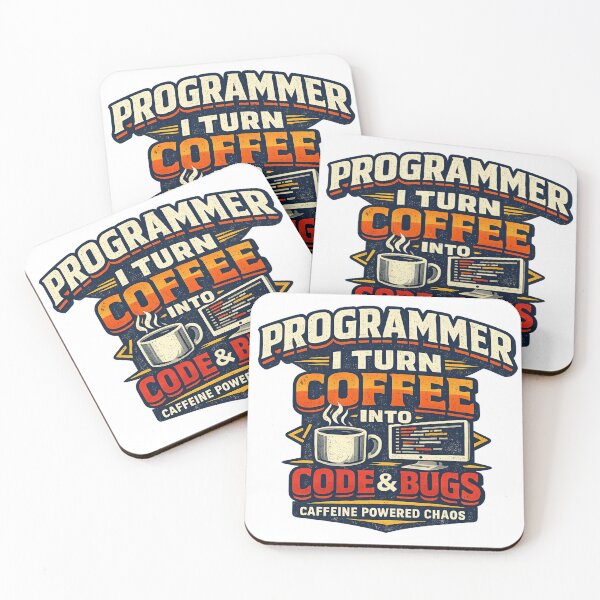 Item preview, Programmer I Turn Coffee Into Code & Bugs Funny Coding Vintage T-Shirt designed and sold by D.Shop.