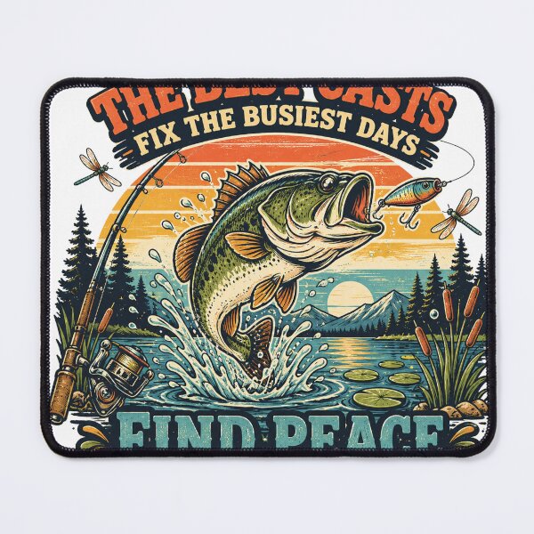 Item preview, The Best Casts Fix the Busiest Days Find Peace Between the Ripples Fishing T-Shirt | Vintage Bass Fishing Gift designed and sold by Rx Graphic Studio.