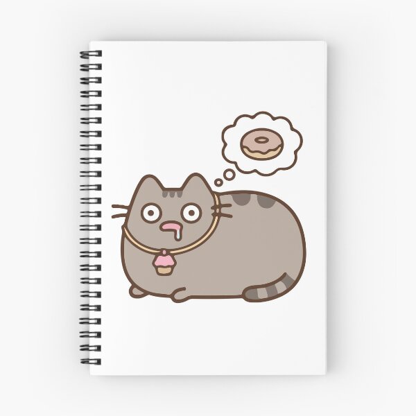Item preview, Hungry Chubby Grey Cat Dreaming of Donuts Cute Sticker designed and sold by daenarys123.