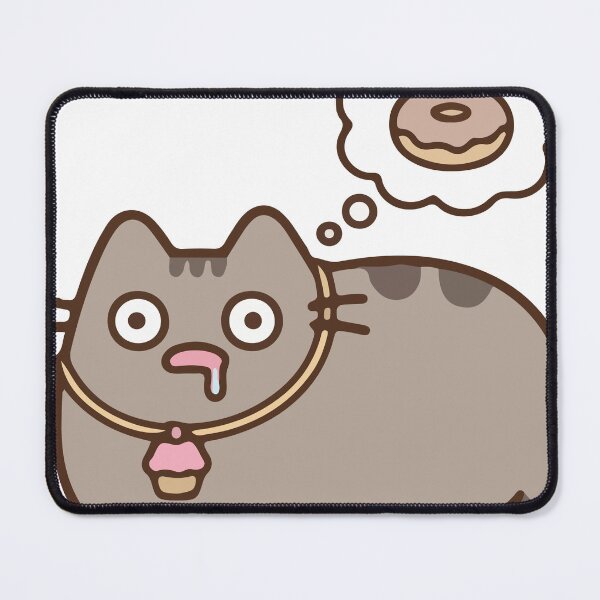 Item preview, Hungry Chubby Grey Cat Dreaming of Donuts Cute Sticker designed and sold by daenarys123.