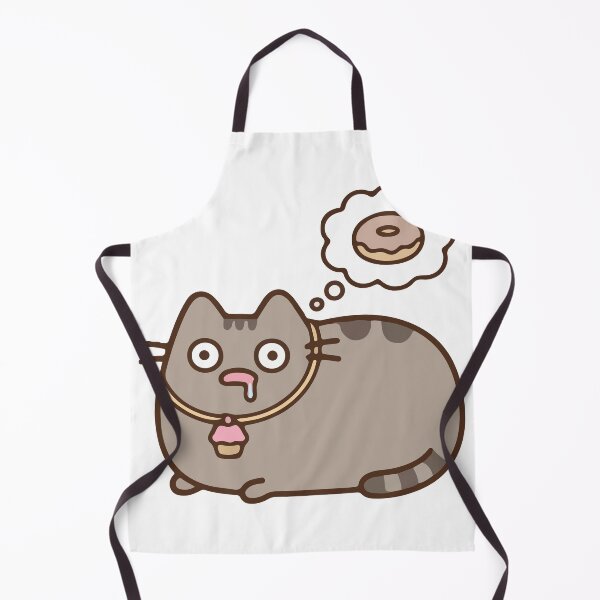 Item preview, Hungry Chubby Grey Cat Dreaming of Donuts Cute Sticker designed and sold by daenarys123.