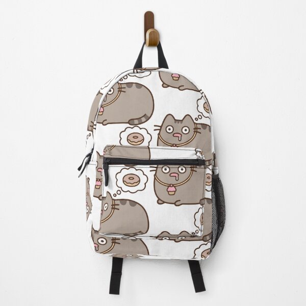 Item preview, Hungry Chubby Grey Cat Dreaming of Donuts Cute Sticker designed and sold by daenarys123.