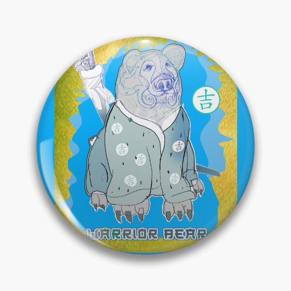 Item preview, Warrior Bear in Kimono, With Katana and Good Luck Symbol (Drawing by ACCI) designed and sold by VanyssaGraphics.