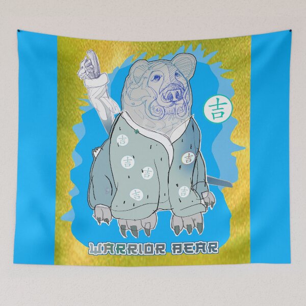 Item preview, Warrior Bear in Kimono, With Katana and Good Luck Symbol (Drawing by ACCI) designed and sold by VanyssaGraphics.