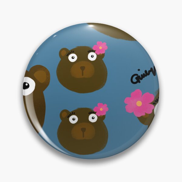 Item preview, Kawaii Teddy Bears on denim Blue  Pattern  designed and sold by giulyz.
