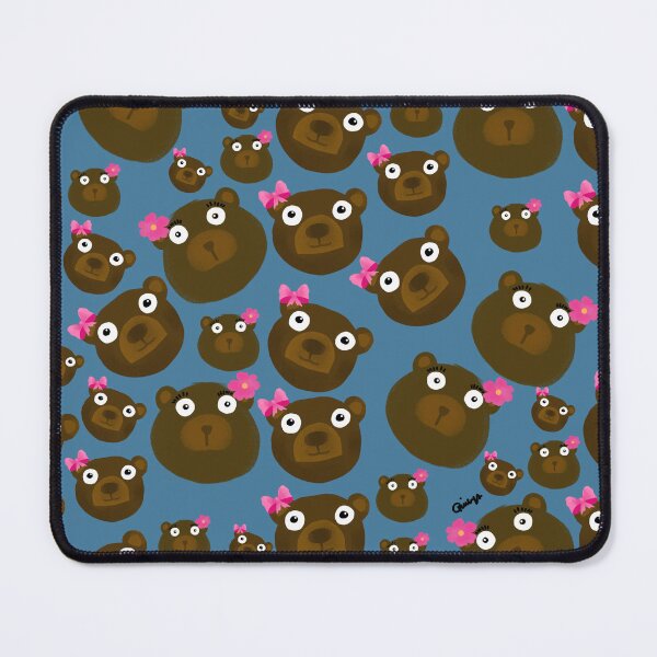 Item preview, Kawaii Teddy Bears on denim Blue  Pattern  designed and sold by giulyz.